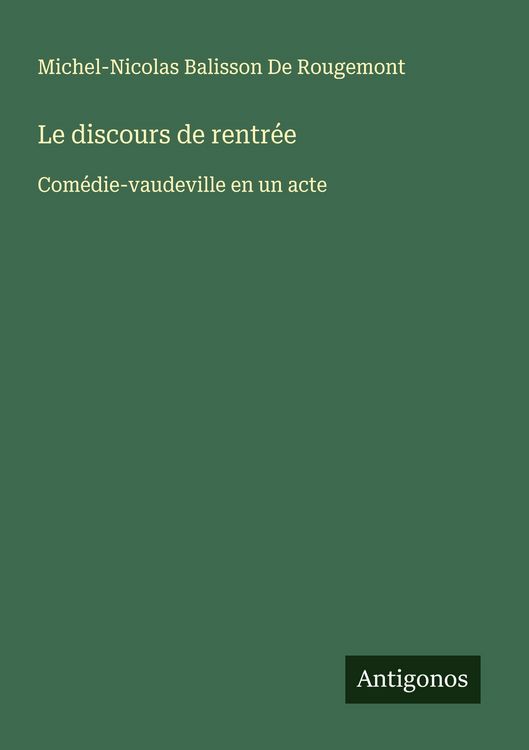 Produktbild: Le discours de rentr&eacute;e
