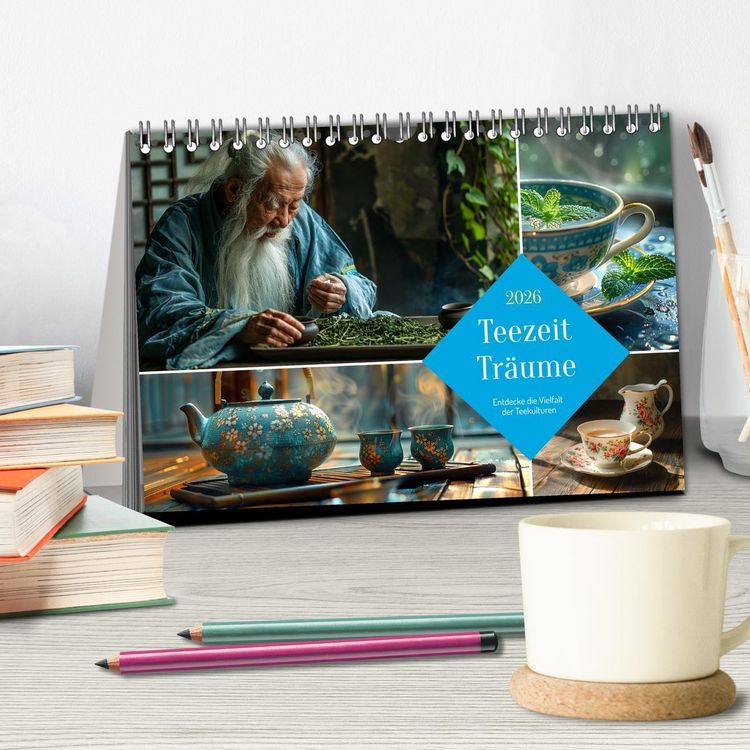 Produktbild: Teezeit Tr&auml;ume (Tischkalender 2026 DIN A5 quer), CALVENDO Monatskalender