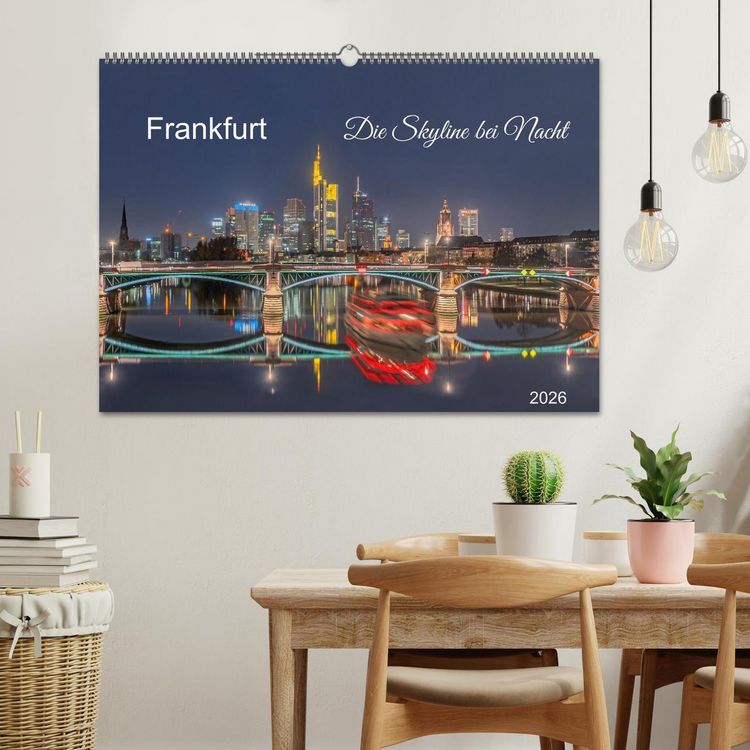 Produktbild: Frankfurt. Die Skyline bei Nacht (Wandkalender 2026 DIN A2 quer), CALVENDO Monatskalender