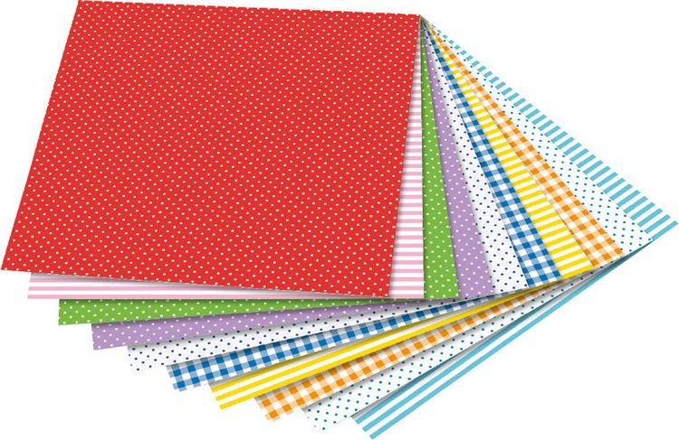 Produktbild: Folia  Faltbl&auml;tter BASIC INTENSIV 80g/m&sup2;, 15x15cm, 50 Blatt, 10 Motive sortiert