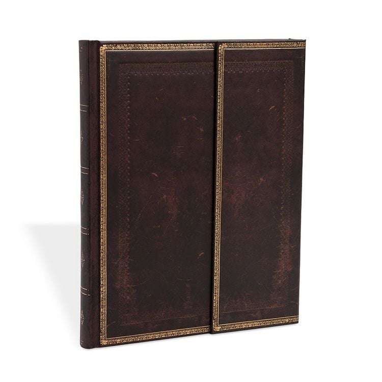 Produktbild: Hardcover Notizbuch Schwarzes Marokkoleder, Ultra, Unliniert