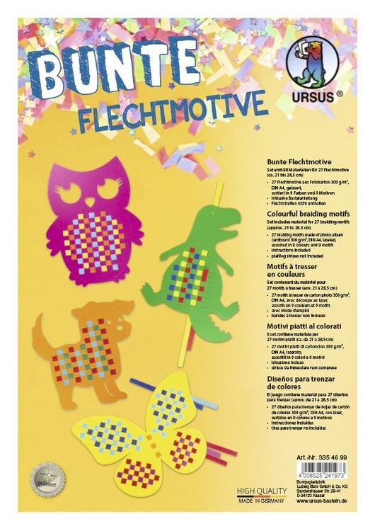 Produktbild: URSUS 27 bunte Flechtmotive aus Fotokarton