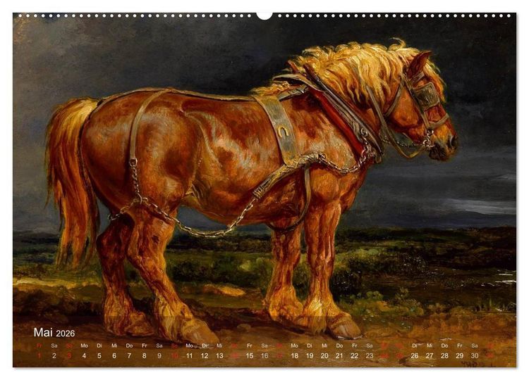 Produktbild: Pferde-&Ouml;lgem&auml;lde - Die Kunst der alten Meister (Wandkalender 2026 DIN A2 quer), CALVENDO Monatskalender