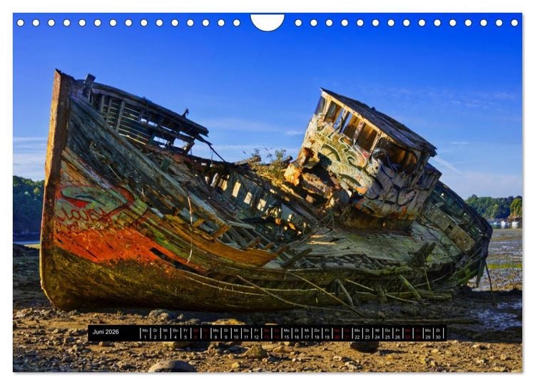 Produktbild: Schiffsfriedh&ouml;fe in der Bretagne (Wandkalender 2026 DIN A4 quer), CALVENDO Monatskalender