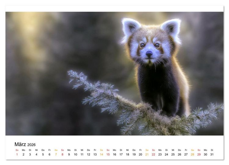 Produktbild: Roter Panda - die Stimme der Wildnis (Wandkalender 2026 DIN A4 quer), CALVENDO Monatskalender