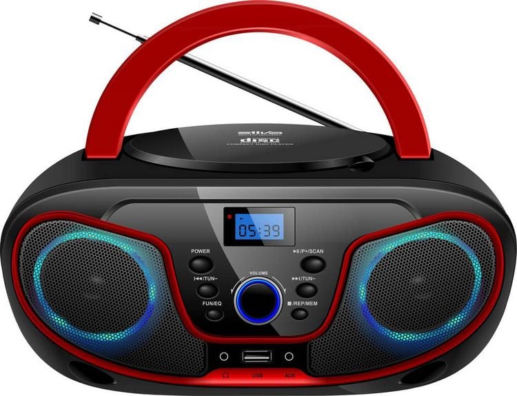 Produktbild: Silva Schneider MPC 19.4 USB CD-Radio UKW AUX, CD, USB Schwarz, Rot