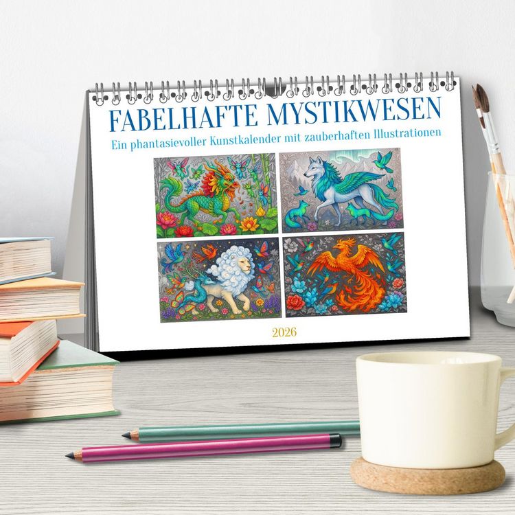 Produktbild: Fabelhafte Mystikwesen (Tischkalender 2026 DIN A5 quer), CALVENDO Monatskalender