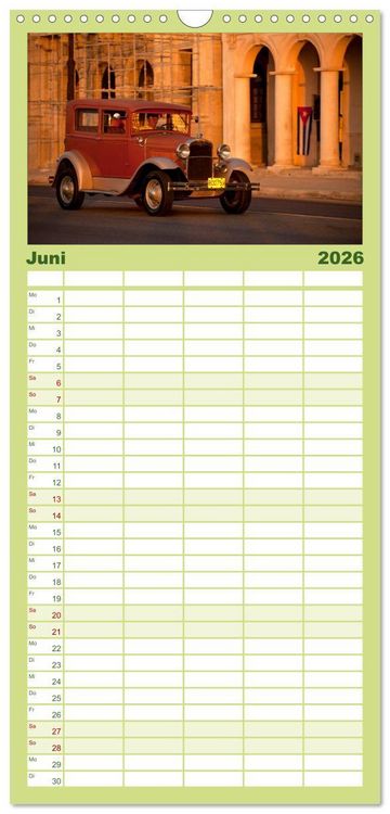Produktbild: Familienplaner 2026 - Classic Cars of Cuba mit 5 Spalten (Wandkalender, 21 x 45 cm) CALVENDO