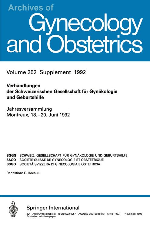 Produktbild: Verhandlungen der Schweizerischen Gesellschaft f&uuml;r Gyn&auml;kologie und Geburtshilfe