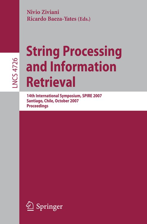 Produktbild: String Processing and Information Retrieval