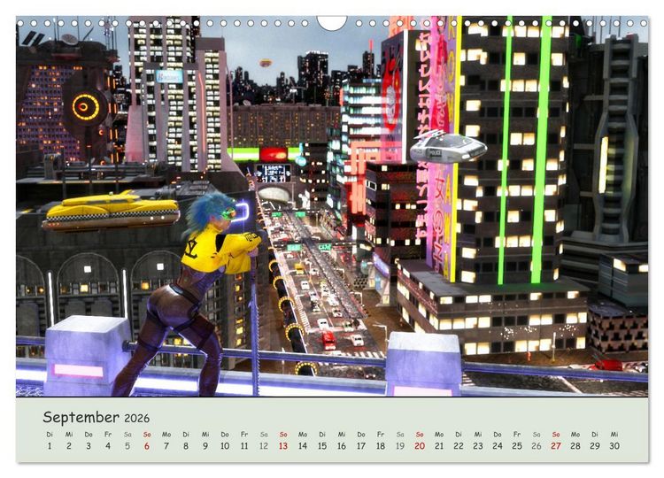 Produktbild: Science Fiction Cyberpunk (Wandkalender 2026 DIN A3 quer), CALVENDO Monatskalender