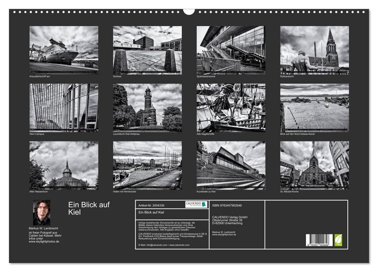 Produktbild: Ein Blick auf Kiel (Wandkalender 2026 DIN A2 quer), CALVENDO Monatskalender