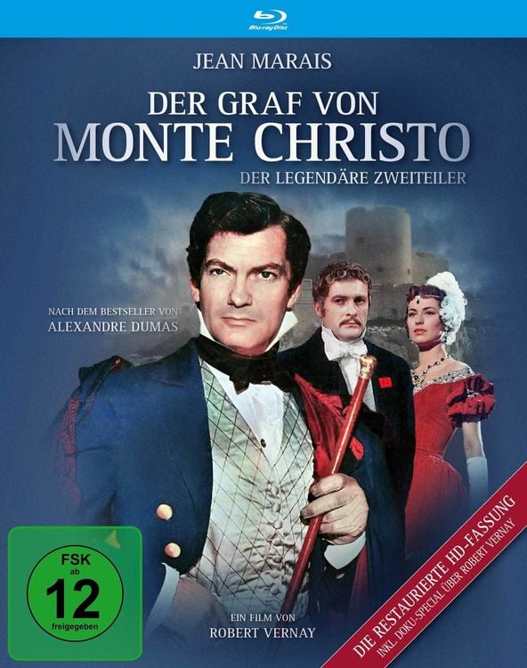 Produktbild: Der Graf von Monte Christo (Teil 1 & 2 mit Jean Marais / 1954) - Restaurierte Fassung