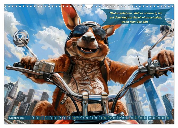 Produktbild: Tierisch lustige Motorradfahrer (Wandkalender 2026 DIN A3 quer), CALVENDO Monatskalender