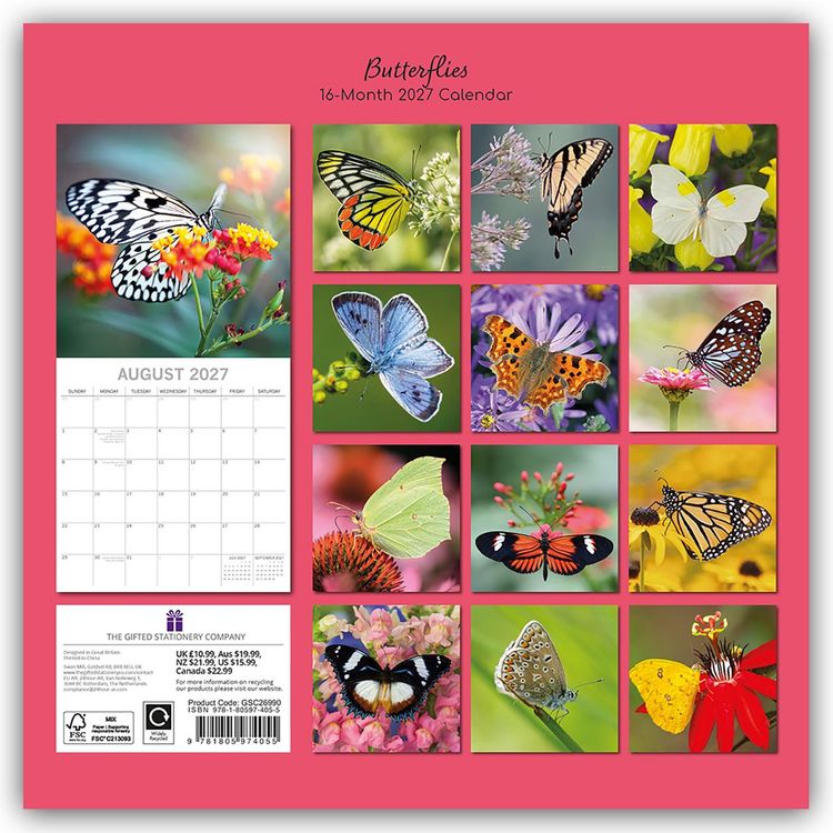 Produktbild: Butterflies &ndash; Schmetterlinge 2027 &ndash; 16-Monatskalender