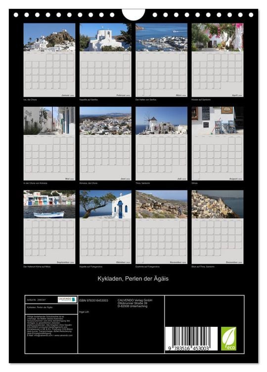 Produktbild: Kykladen, Perlen der &Auml;g&auml;is (Wandkalender 2026 DIN A4 hoch), CALVENDO Monatskalender