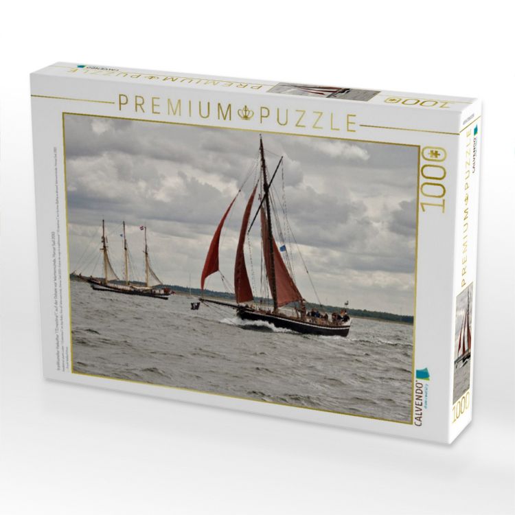 Produktbild: CALVENDO Puzzle traditioneller Haikutter "Ernestine" auf der Ostsee vor Warnem&uuml;nde, Hanse Sail 2013 | 1000 Teile Lege-Gr&ouml;&szlig;e 64x48cm Foto-Puzzle f&uuml;r gl&uuml;ckliche Stunden