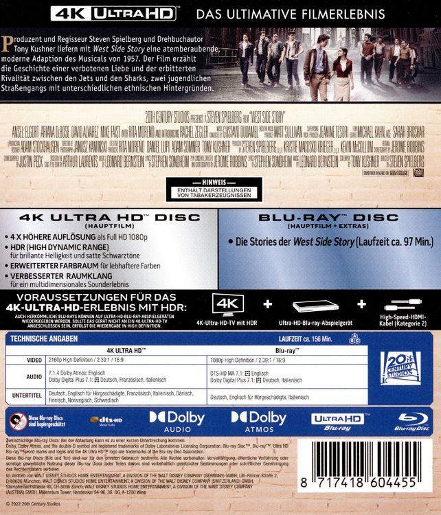 Produktbild: West Side Story (4K Ultra HD) (+ Blu-ray2D)