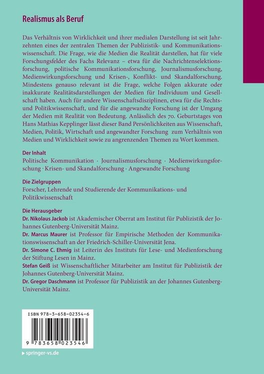 Produktbild: Realismus als Beruf