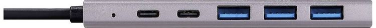 Produktbild: Renkforce RF-6439798 USB-Hub 5 Port USB-A USB 3.2 Gen1 5 GBit/s USB-C&reg; PD Ladeanschluss Grau RF-USBH-280