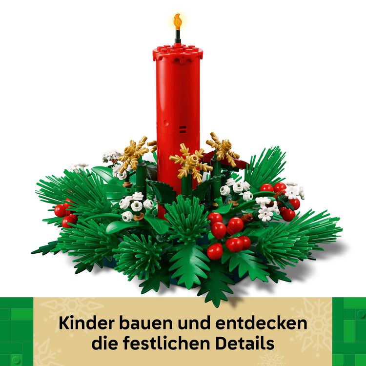 Produktbild: LEGO 40743 Weihnachtsgesteck, Spielzeug f&uuml;r M&auml;dchen und Jungen, DIY Set
