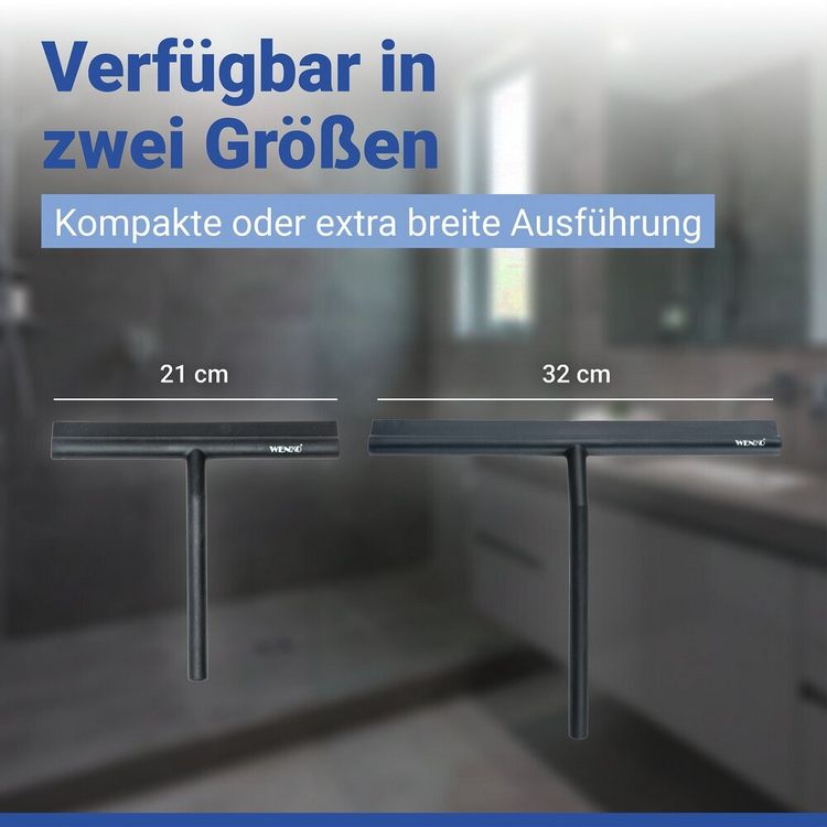 Produktbild: Duschabzieher Mod. Mola Schwarz, aus Edelstahl, ummantelt mit Silikon