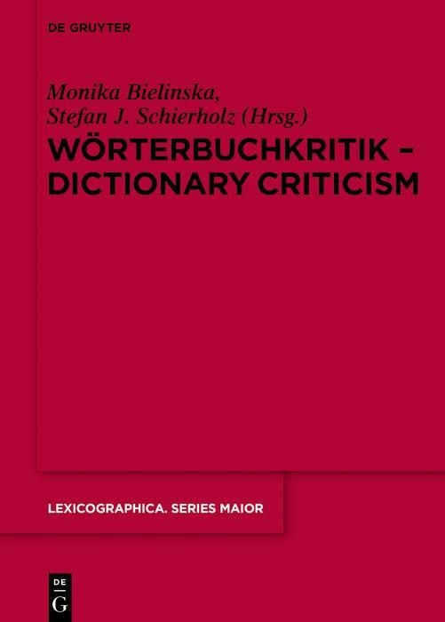 Produktbild: Wörterbuchkritik - Dictionary Criticism
