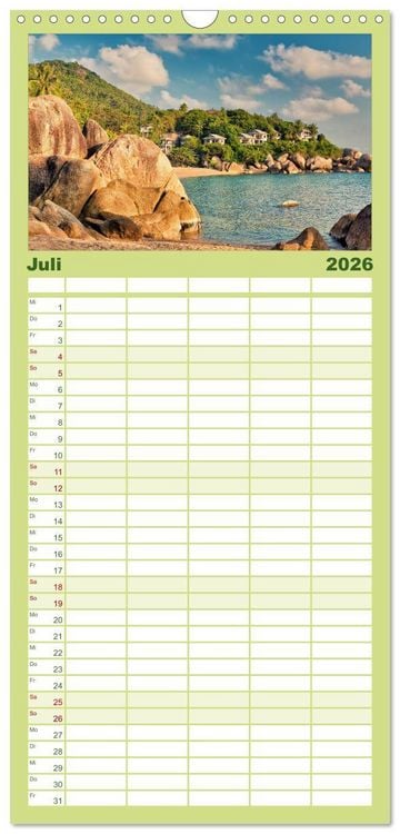 Produktbild: Familienplaner 2026 - Zauberhaftes Thailand mit 5 Spalten (Wandkalender, 21 x 45 cm) CALVENDO