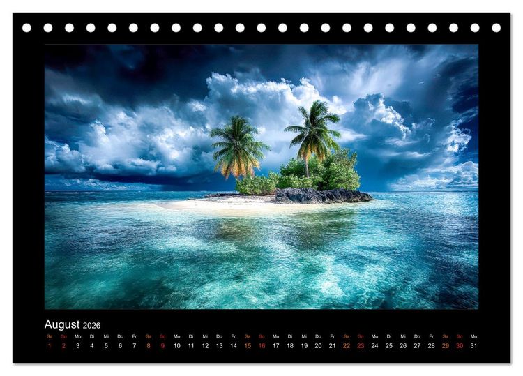 Produktbild: Paradiesische Inselwelten (Tischkalender 2026 DIN A5 quer), CALVENDO Monatskalender
