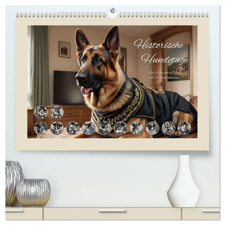 Produktbild: Historische Hundetage (hochwertiger Premium Wandkalender 2026 DIN A2 quer), Kunstdruck in Hochglanz