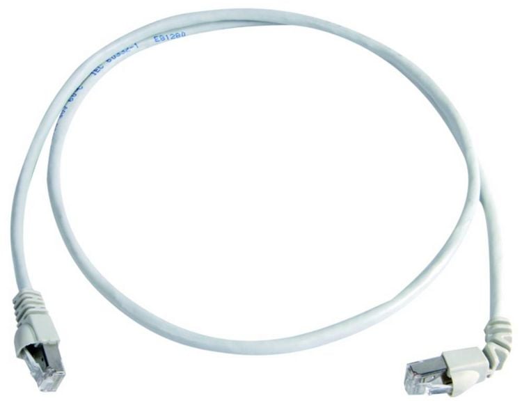 Produktbild: Teleg&auml;rtner 100008677 RJ45 Patchkabel CAT 6a S/FTP 5.0 m Wei&szlig; Flammwidrig, mit Knickschutzt&uuml;lle 1 St.