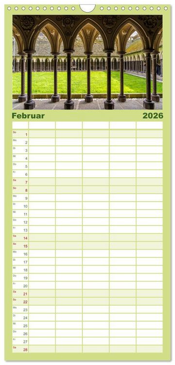 Produktbild: Familienplaner 2026 - Welterbe Mont-Saint-Michel mit 5 Spalten (Wandkalender, 21 x 45 cm) CALVENDO