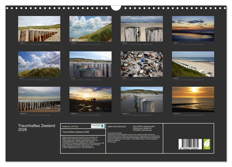 Produktbild: Traumhaftes Zeeland 2026 (Wandkalender 2026 DIN A3 quer), CALVENDO Monatskalender