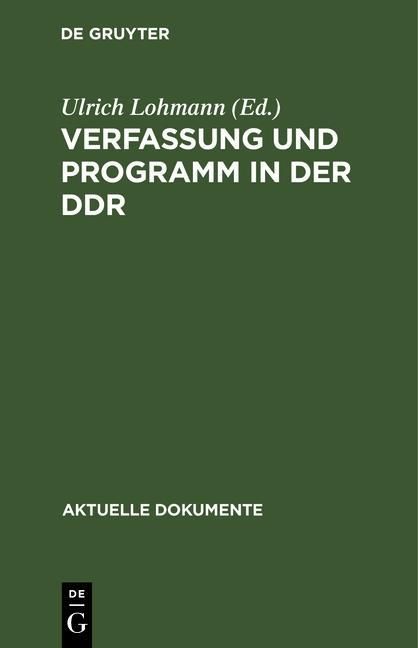 Produktbild: Verfassung und Programm in der DDR