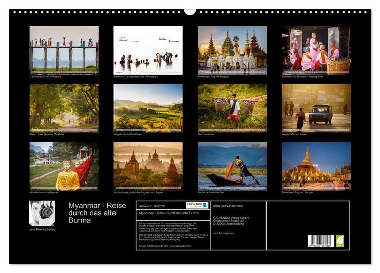 Produktbild: Myanmar - Reise durch das alte Burma (Wandkalender 2026 DIN A2 quer), CALVENDO Monatskalender