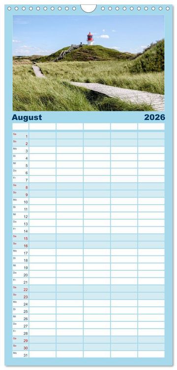 Produktbild: Familienplaner 2026 - Amrum: Natur und Freiheit mit 5 Spalten (Wandkalender, 21 x 45 cm) CALVENDO