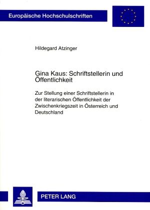 Produktbild: Gina Kaus: Schriftstellerin und Oeffentlichkeit