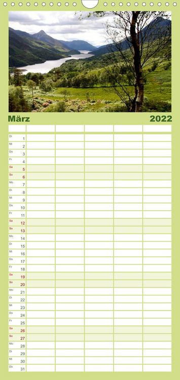 Produktbild: Familienplaner Western Highlands - Schottland (Wandkalender 2022 , 21 cm x 45 cm, hoch)