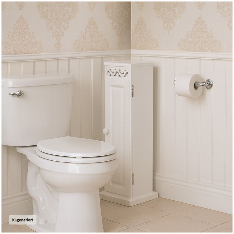 Produktbild: HTI-Living Toilettenpapierschrank Wei&szlig; Schmaler Badschrank im Landhausstil