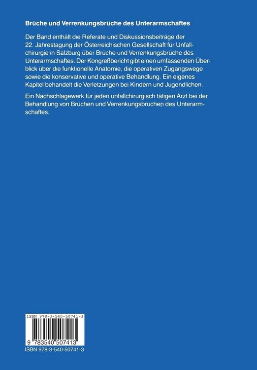 Produktbild: Br&uuml;che und Verrenkungsbr&uuml;che des Unterarmschaftes