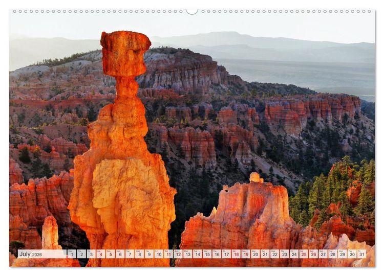 Produktbild: Bryce Canyon, Sunrise and Sunset points (High Quality Premium Wall Calendar 2026 DIN A2 landscape),CALVENDO 12 Month Wall Calendar