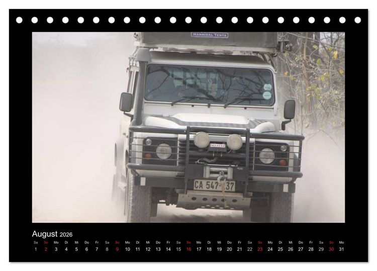 Produktbild: Land Rover Defender - Unterwegs in Afrika (Tischkalender 2026 DIN A5 quer), CALVENDO Monatskalender