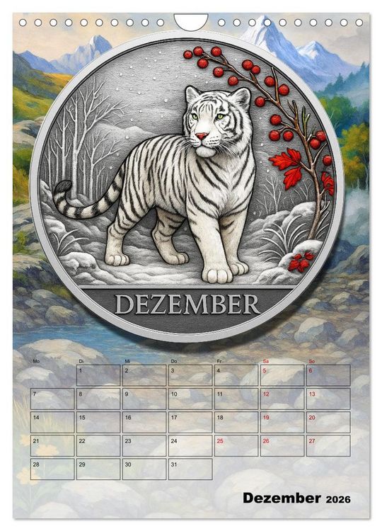 Produktbild: Katzenadel in Silber (Wandkalender 2026 DIN A4 hoch), CALVENDO Monatskalender