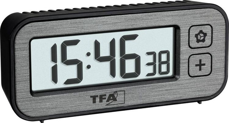Produktbild: TFA Dostmann 60.2039.10 Quarz Wecker Grau Alarmzeiten 1