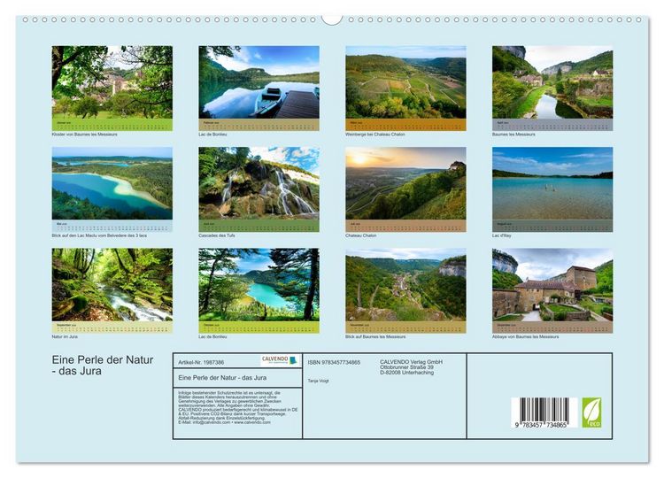 Produktbild: Eine Perle der Natur - das Jura (hochwertiger Premium Wandkalender 2026 DIN A2 quer), Kunstdruck in Hochglanz