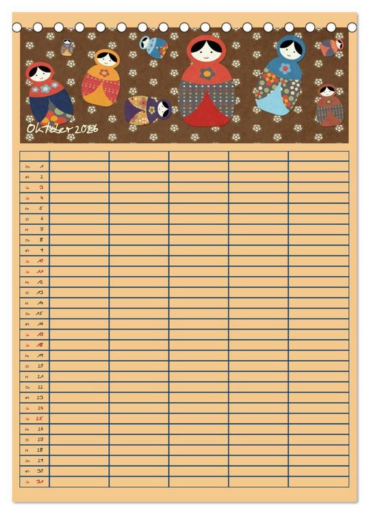 Produktbild: Unser buntes Familienleben (Tischkalender 2026 DIN A5 hoch), CALVENDO Monatskalender