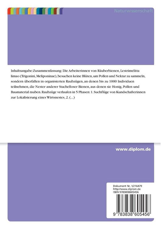 Produktbild: Die Kleptoparasitische Neotropische Biene Lestrimelitta limao