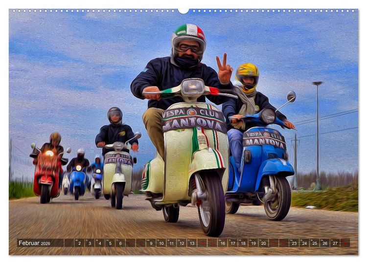 Produktbild: Vespazieren (hochwertiger Premium Wandkalender 2026 DIN A2 quer), Kunstdruck in Hochglanz