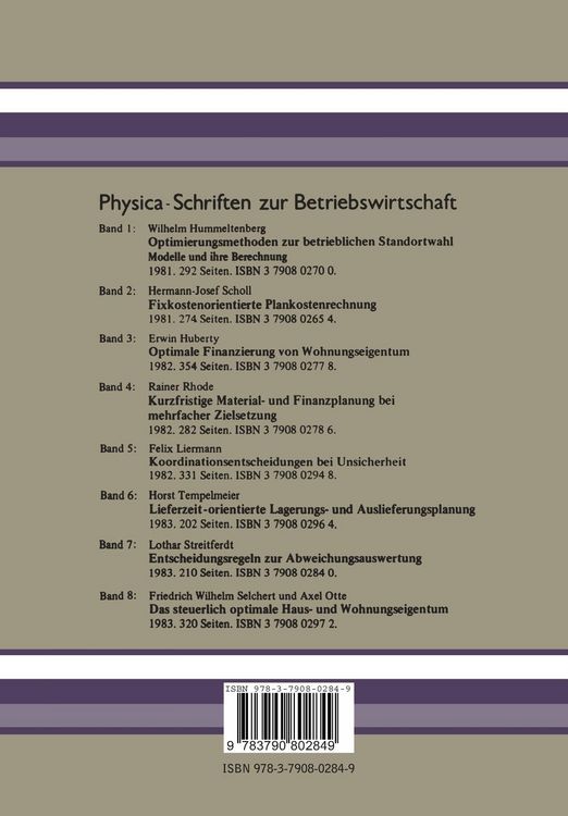 Produktbild: Entscheidungsregeln zur Abweichungsauswertung