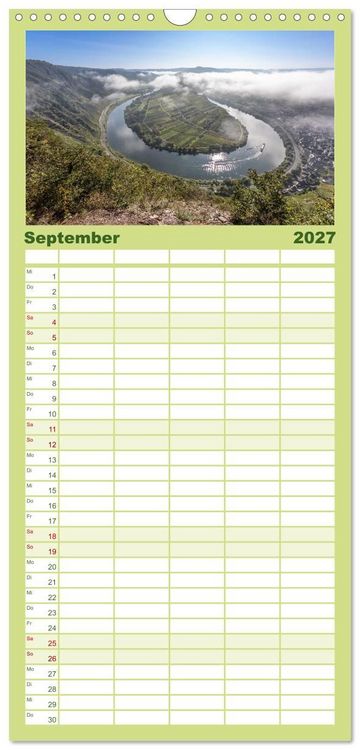 Produktbild: Familienplaner 2027 - Moselansichten mit 5 Spalten (Wandkalender, 21 x 45 cm) CALVENDO